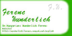 ferenc wunderlich business card